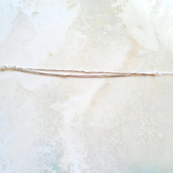 925 Silver Three Strand Snake Bracelet - Picture 7 of 9